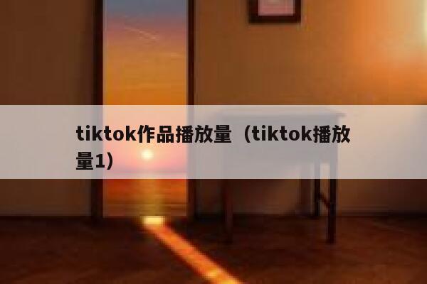 tiktok作品播放量（tiktok播放量1） 第1张