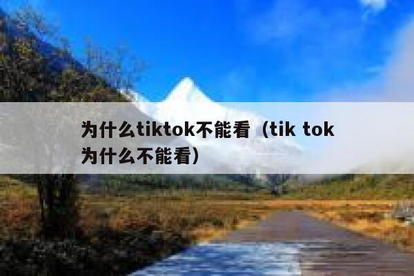 为什么tiktok不能看（tik tok为什么不能看） 第1张
