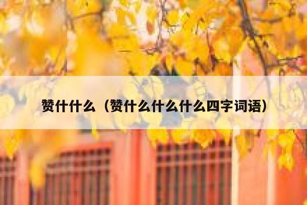 赞什什么（赞什么什么什么四字词语） 第1张