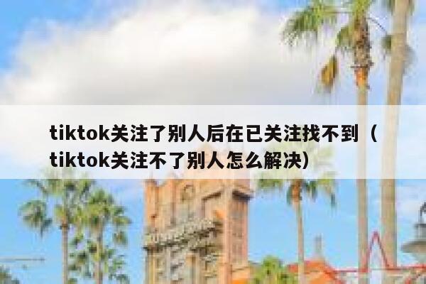 tiktok关注了别人后在已关注找不到（tiktok关注不了别人怎么解决） 第1张