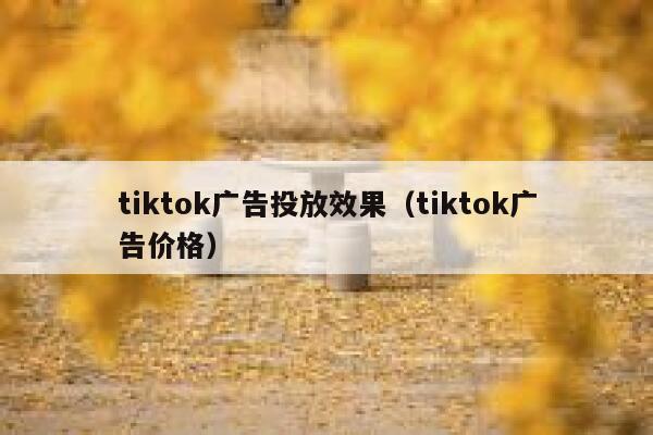 tiktok广告投放效果（tiktok广告价格） 第1张
