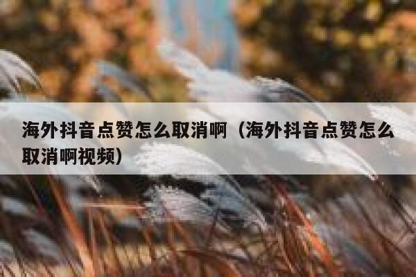 海外抖音点赞怎么取消啊（海外抖音点赞怎么取消啊视频） 第1张