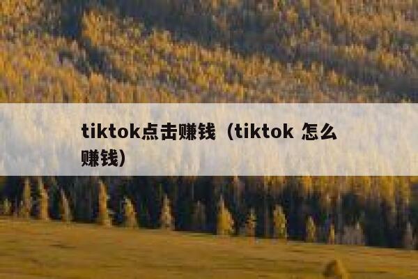 tiktok点击赚钱(tiktok 怎么赚钱) 第1张 tiktok点击赚钱(tiktok 怎么赚钱) 第1张