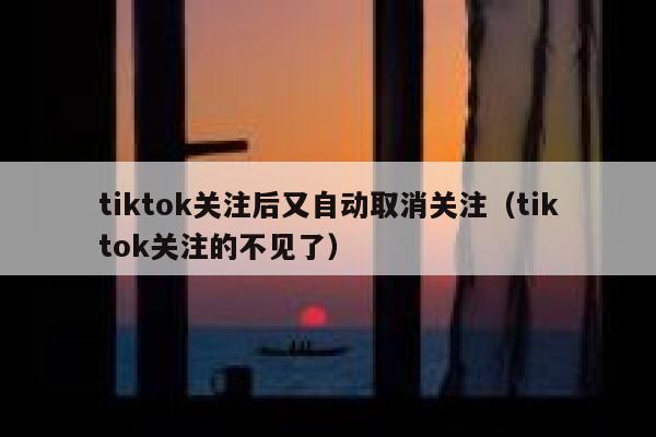 tiktok关注后又自动取消关注（tiktok关注的不见了） 第1张