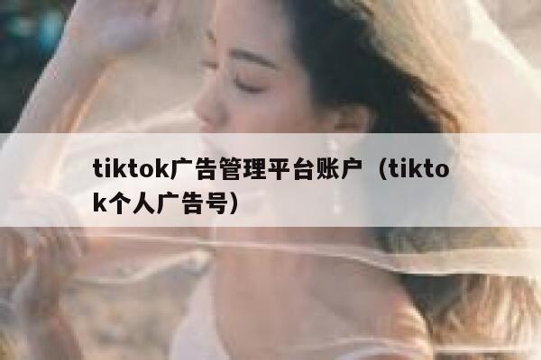 tiktok广告管理平台账户（tiktok个人广告号） 第1张