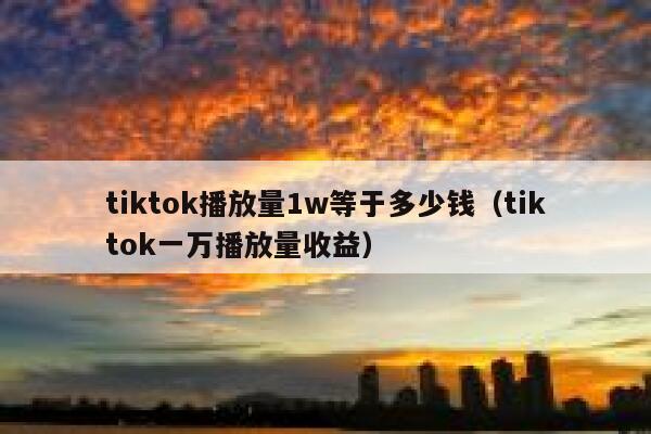 tiktok播放量1w等于多少钱（tiktok一万播放量收益） 第1张