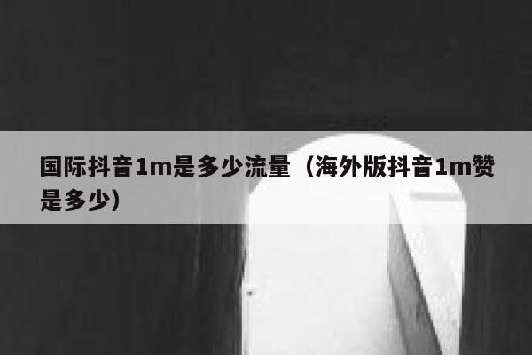 国际抖音1m是多少流量（海外版抖音1m赞是多少） 第1张