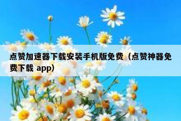 点赞加速器下载安装手机版免费(点赞神器免费下载 app) 第1张 点赞加速器下载安装手机版免费(点赞神器免费下载 app) 第1张