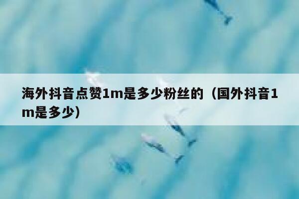 海外抖音点赞1m是多少粉丝的（国外抖音1m是多少） 第1张