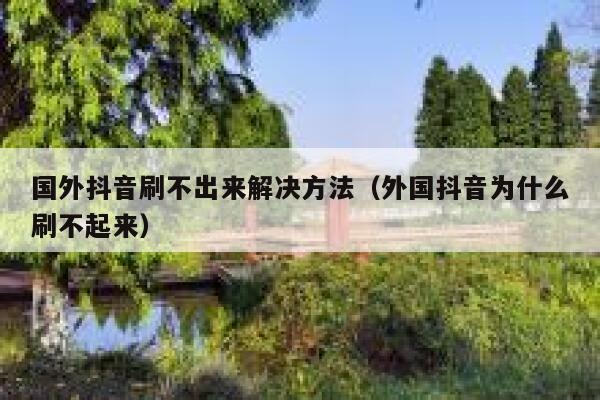 国外抖音刷不出来解决方法（外国抖音为什么刷不起来） 第1张
