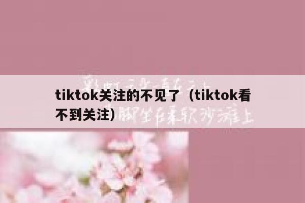 tiktok关注的不见了（tiktok看不到关注） 第1张