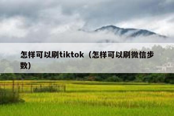 怎样可以刷tiktok(怎样可以刷微信步数) 第1张 怎样可以刷tiktok(怎样可以刷微信步数) 第1张