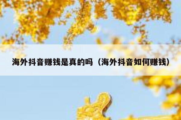 海外抖音赚钱是真的吗（海外抖音如何赚钱） 第1张