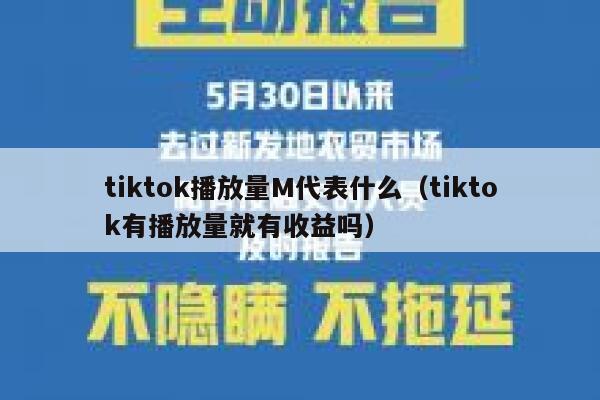 tiktok播放量M代表什么（tiktok有播放量就有收益吗） 第1张