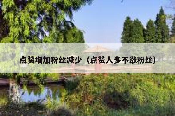 点赞增加粉丝减少(点赞人多不涨粉丝) 第1张 点赞增加粉丝减少(点赞人多不涨粉丝) 第1张