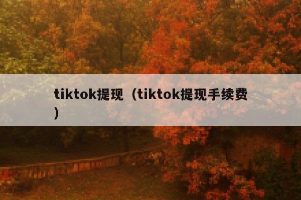 tiktok提现(tiktok提现手续费) 第1张 tiktok提现(tiktok提现手续费) 第1张