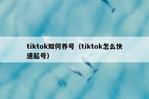 tiktok如何养号（tiktok怎么快速起号） 第1张