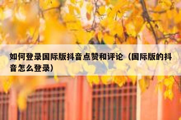 如何登录国际版抖音点赞和评论(国际版的抖音怎么登录) 第1张 如何登录国际版抖音点赞和评论(国际版的抖音怎么登录) 第1张