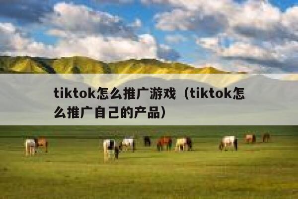 tiktok怎么推广游戏（tiktok怎么推广自己的产品） 第1张