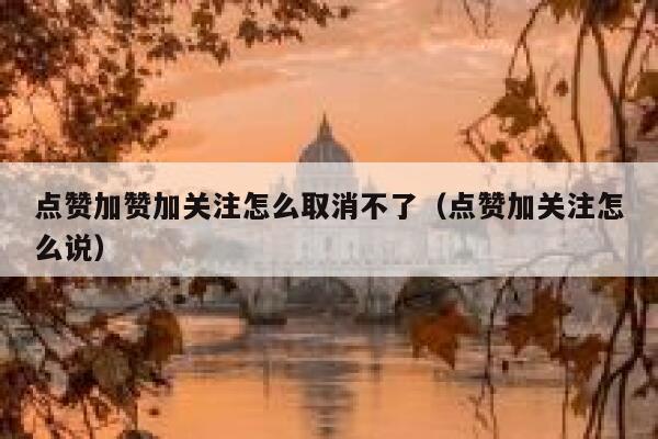 点赞加赞加关注怎么取消不了(点赞加关注怎么说) 第1张 点赞加赞加关注怎么取消不了(点赞加关注怎么说) 第1张