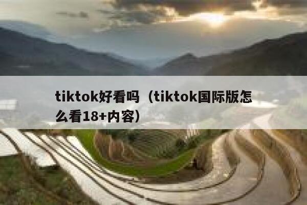 tiktok好看吗（tiktok国际版怎么看18+内容） 第1张