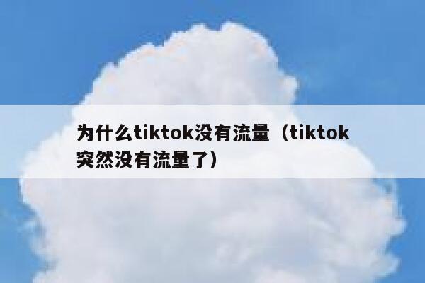 为什么tiktok没有流量(tiktok突然没有流量了) 第1张 为什么tiktok没有流量(tiktok突然没有流量了) 第1张
