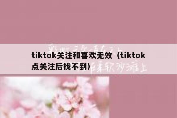 tiktok关注和喜欢无效(tiktok点关注后找不到) 第1张 tiktok关注和喜欢无效(tiktok点关注后找不到) 第1张