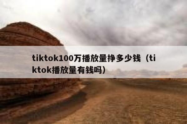 tiktok100万播放量挣多少钱（tiktok播放量有钱吗） 第1张