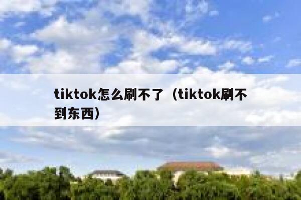 tiktok怎么刷不了（tiktok刷不到东西） 第1张