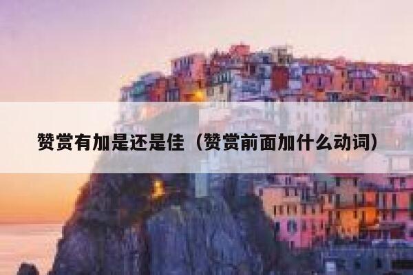 赞赏有加是还是佳（赞赏前面加什么动词） 第1张