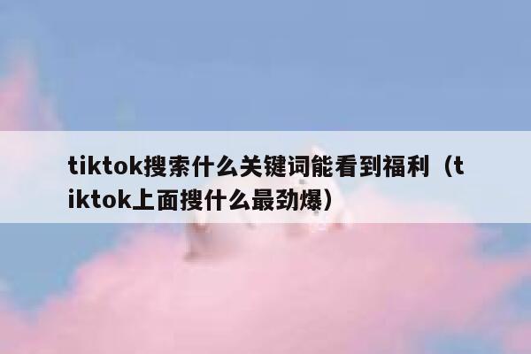 tiktok搜索什么关键词能看到福利(tiktok上面搜什么最劲爆) 第1张 tiktok搜索什么关键词能看到福利(tiktok上面搜什么最劲爆) 第1张