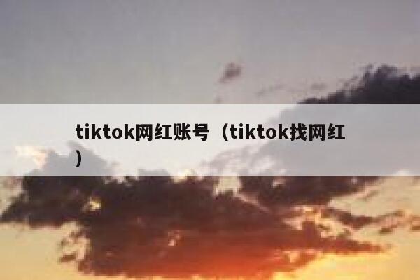 tiktok网红账号（tiktok找网红） 第1张
