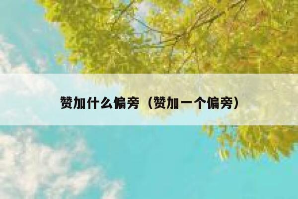 赞加什么偏旁（赞加一个偏旁） 第1张