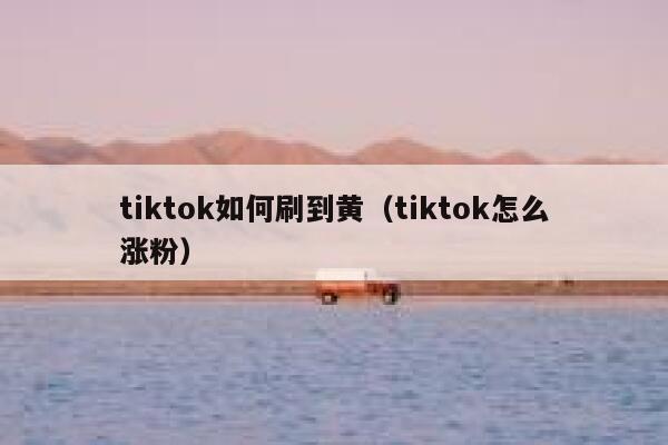 tiktok如何刷到黄（tiktok怎么涨粉） 第1张