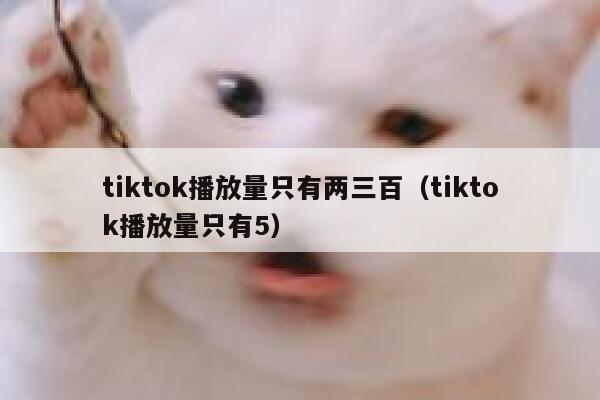 tiktok播放量只有两三百（tiktok播放量只有5） 第1张