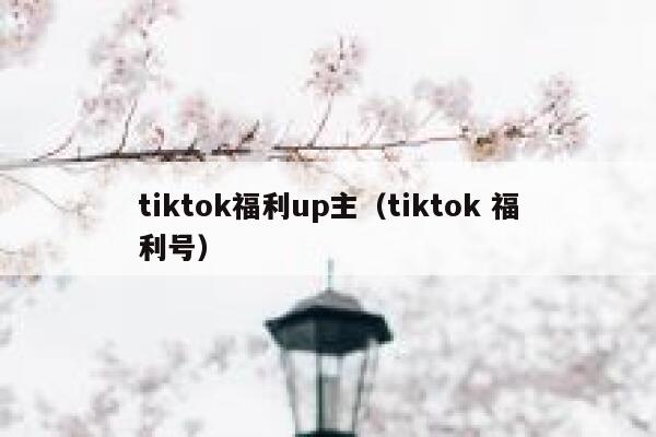 tiktok福利up主（tiktok 福利号） 第1张