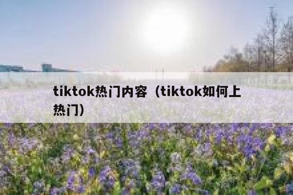 tiktok热门内容（tiktok如何上热门） 第1张