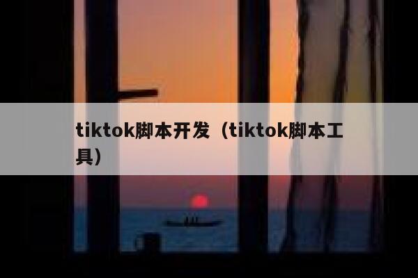 tiktok脚本开发（tiktok脚本工具） 第1张