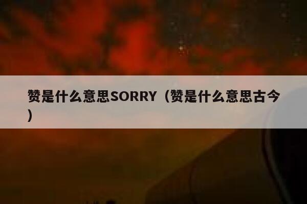 赞是什么意思SORRY(赞是什么意思古今) 第1张 赞是什么意思SORRY(赞是什么意思古今) 第1张