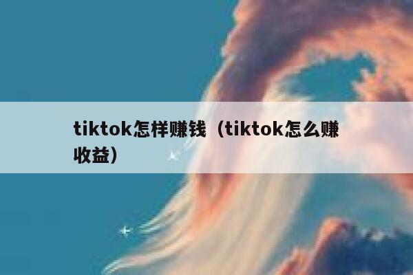 tiktok怎样赚钱（tiktok怎么赚收益） 第1张
