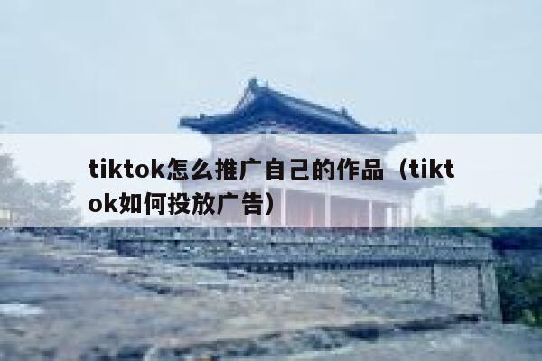 tiktok怎么推广自己的作品（tiktok如何投放广告） 第1张