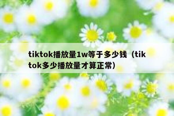 tiktok播放量1w等于多少钱(tiktok多少播放量才算正常) 第1张 tiktok播放量1w等于多少钱(tiktok多少播放量才算正常) 第1张