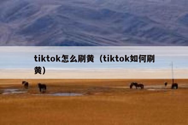 tiktok怎么刷黄（tiktok如何刷黄） 第1张