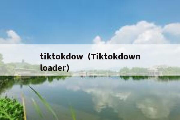 tiktokdow(Tiktokdownloader) 第1张 tiktokdow(Tiktokdownloader) 第1张