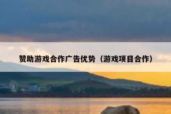 赞助游戏合作广告优势（游戏项目合作） 第1张
