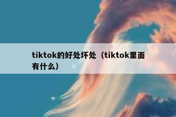 tiktok的好处坏处（tiktok里面有什么） 第1张