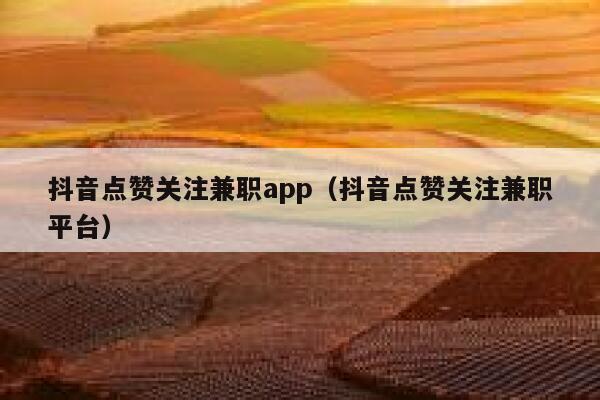 抖音点赞关注兼职app（抖音点赞关注兼职平台） 第1张