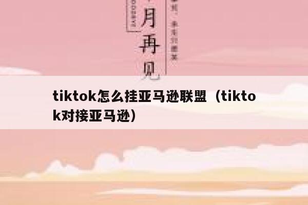 tiktok怎么挂亚马逊联盟（tiktok对接亚马逊） 第1张