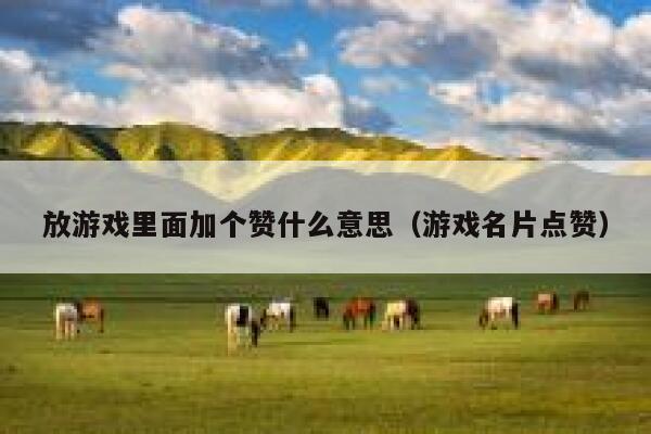 放游戏里面加个赞什么意思（游戏名片点赞） 第1张