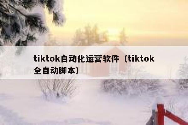 tiktok自动化运营软件（tiktok全自动脚本） 第1张